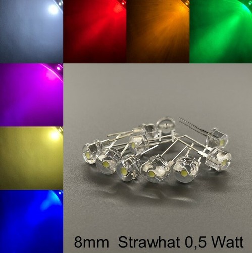 8mm leds strawhat - 8mm,